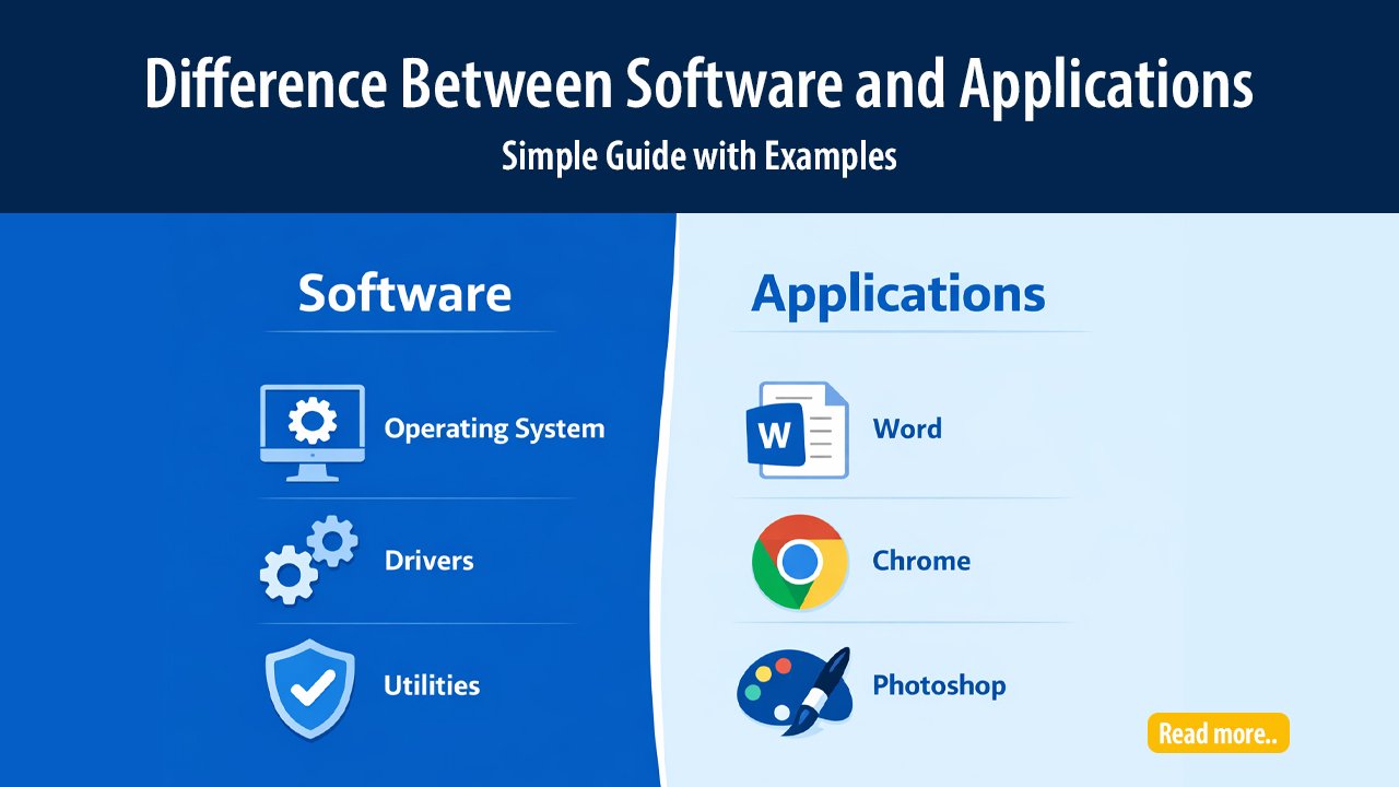 Difference between software and applications