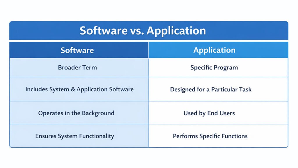 software vs application comparison