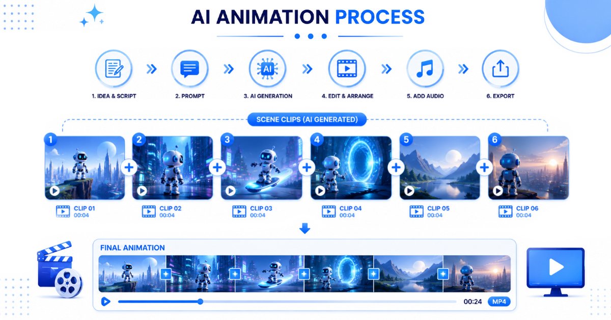 ai-animation-process AI animation process using short video clips
