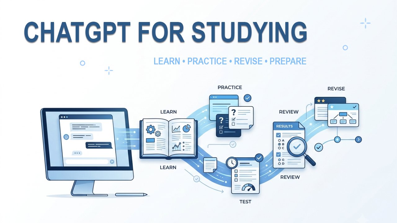 ChatGPT for studying to learn, practice, revise and prepare for exams