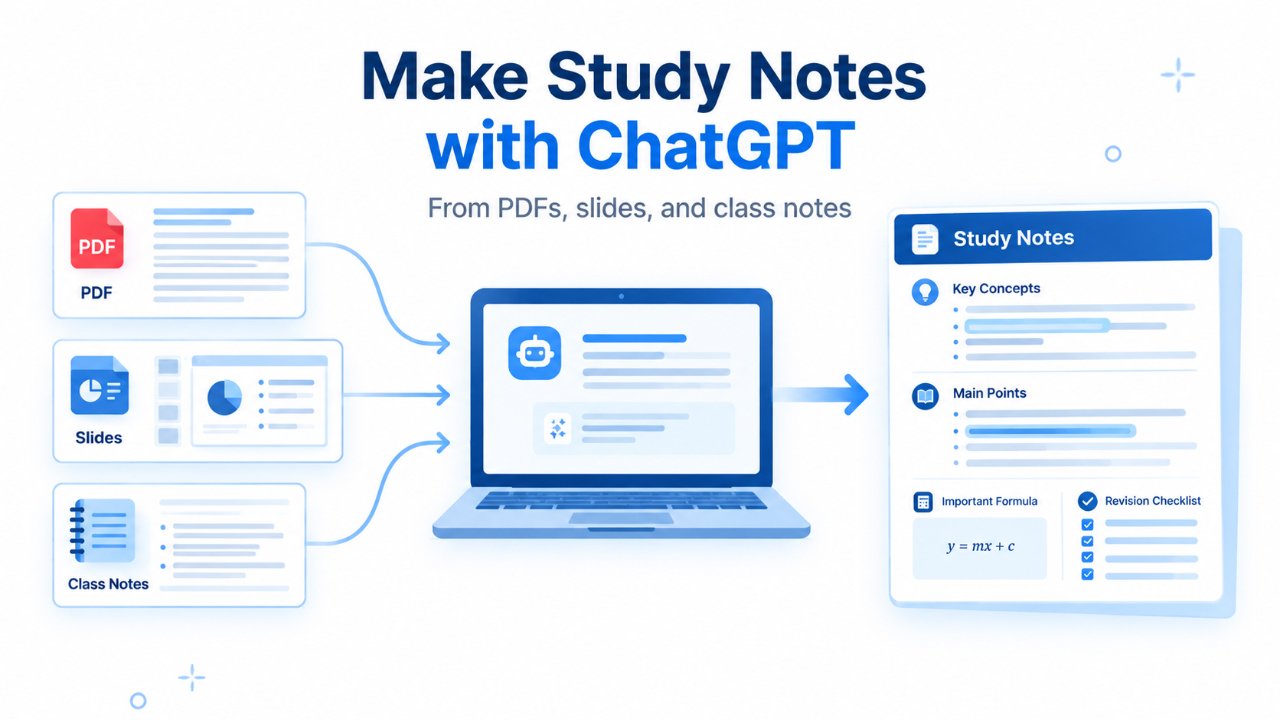 ChatGPT used to create study notes from PDFs, slides, and class notes